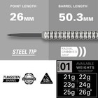 Target Darts Artemis Tungsten Steel Tip Dart Set  22g   Professional Accessor   