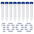 50-1000pcs 15ml Centrifuge Tubes Conical Bottom Screw Caps Polypropylene Sterile