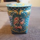 Vintage Floral Lidded Confectionery Tea Tin Made In England Protruding Flowers7 