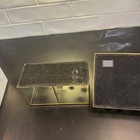Pressed Flower Glass Vanity Organizer Set 2pc Gold Botanical Makeup Storage