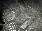 Pier 1 - 14    Squirrel Silver Tone Metal Serving Platter tray