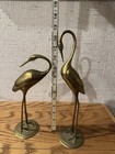 Vintage Mcm Large Brass Crane Heron Egret Figurine Pair