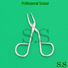 Scissor Tweezers Slant Tip Square Professional Salon Quality New Eyebrow