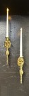 2 Solid Brass Vintage Candlestick Wall Mount Sconce Candle Holders New Old Stock
