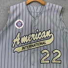 Vintage American International Baseball Jersey Mens Small 22 Ne-10 Conference 90