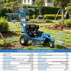 15hp Gas Stump Grinder With Electric Start  15   Cutting Height   10   Depth New