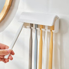 Wall-mounted Toothbrush Holder And Toothpaste Rack For Bathroom Storage