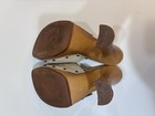 Vintage Candie   s Marilyn Wooden Clogs  White Leather   Size 8   Eu39