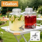 Puscrieno Glass Drink Dispenser For Parties 1 Gallon Water Dispenser Stainless