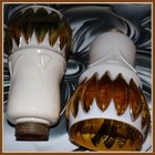 Vintage - Matching Pair - Lamp Shade Globes - Mid-century Art Deco Deco Design