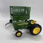 Vintage Ertl John Deere Die-cast Tractor With Silage Wagon 1 16 Old Farm Toys