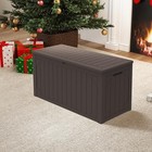 100 Gallon Outdoor Storage Box Waterproof resin Deck Box Storage 100 Gal Brown