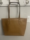 Coach Brown Pebbled City Zip Tote Bag Closure Logo Accent Shoulder Strap