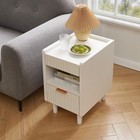 Modern Nightstand  drawer Open Storage Bedside Side End Table For Bedroom White