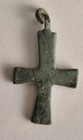 Ancient Byzantine Bronze Cross Pendant 700-1000 Ad