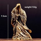 Solid Brass Grim Reaper Statue Gothic Death Figurine Holding Scythe Halloween De