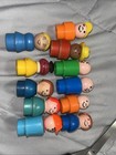 Vintage Little People Lot Of 11 Wooden And Plastic Rare Toys 60s 70s Set