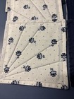 Hand Quilted Coasters Reversible Set 6 Blue White Fan Shaped Starburst Pattern