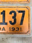 Vintage 1931 Nevada Commercial License Plate Pair Com-2139  Beautiful For It Age