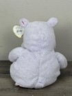 Ty Pluffies Wades Purple Hippo Plastic Eyes 9  Tylux 2007 Lovey Beanie Plush