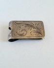 Vintage Sterling Silver 925 Plafino Mexico Hand Made Scroll Work Money Clip