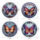 Baozoon 4 Pieces Stained Glass Window Decals - Anti-collision Butterfly Style A