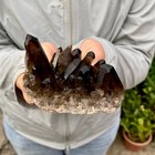 300g Natural Smoky Black Quartz Cluster Crystal Mineral Specimen Healing