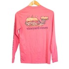 Vineyard Vines Football Burger Whale Long Sleeve Pocket Tee   Size Xs