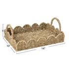 Seagrass Tray Scalloped Edge Natural Kitchen Serving Decor Storage Basket