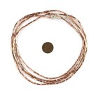 Copper Rectangular Tube Ethiopian Beads 5x2mm African 26 Inch Strand Handmade