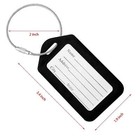 10x Black Luggage Tags For Suitcases Travel Bag Tag Name Label With Steel Loop