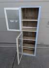 Antique Rustic Primitive Shabby Chic Painted Pie Safe Cabinet Shelf Glass Doors