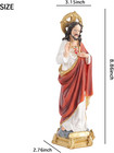 Sacred Heart Of Jesus Statue - 9 Inch Hand Painted Catholic Figurine With Golden
