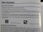 2004 Genuine Honda Trx250ex Atv All Terrain Vehicle Set-up Instruction Manual