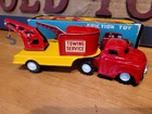 Nice Vintage 1950 s Sss  Tin Litho  Friction  Wrecker Tow Truck  W  Box   Nos 