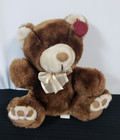 Dan Dee Teddy Bear Plush Stuffed Brown Tan  Bow Sitting Collectors Choice 10in
