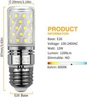 E26 Led Corn Bulbs 12w 6000k Daylight White 1200lm 100w White 