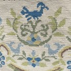 Vtg Birds   Flowers Blue And Green Needlepoint Pillow 13x12                     Greece
