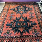 Antique Afghan Rug Tribal Design Natural Dyed Wool 7 X 10 Soft Clean Classy Chic
