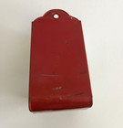 Vintage - Metal Kitchen Match Box Wall Mount Holder - White Red - Flower Art