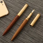 2026 Sandalwood Brass Fountain Pen Medium Nib 0 5mm Writting Pen Gift Office