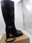 Idifu Womens Black Boots Knee High Square Toe High Heel Side Zipper Size 7   7 5