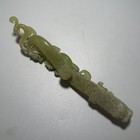 Chinese Antique Jade Carved With Dragon Jade Belt Hook