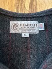 Vtg Bemidji Woolen Mills Usa Men s M Wool Blend Vest Striped Gray   Red Euc