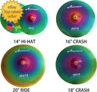 Mute Cymbal Set Low Volume Cymbal Pack 14 hi-hat 16 crash 18 crash 20 ride 5 Pie