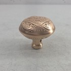 Antique Interior Door Knob Victorian Ornate Geometric Floral Brass Gold