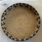 Handwoven African Basket Tray 12 75    Boho Wall Decor Black Rim