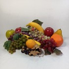 Mixed Lot Vtg  Artificial Faux Rubber Plastic Fruit Bananas Orange Grapes Apples