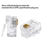 Rj11 6p4c Connectors 25 Pieces Pack  Telephone Line Cable Wire Male Plug  Av0   