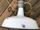 Vintage Porcelain Enamel Industrial Barn Gas Station Pendant Light